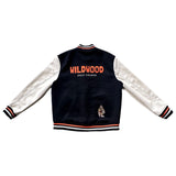 VARSITY JACKET (BLACK/WHITE/ORANGE)