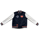 VARSITY JACKET (BLACK/WHITE/ORANGE)