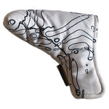 CUSTOM PUTTER COVER - (WHITE/BLACK) "LAYOUT"