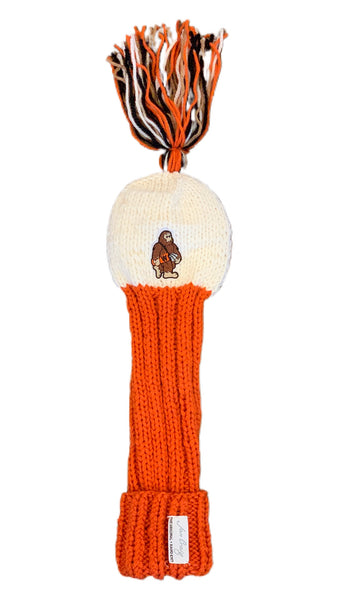 KNIT DRIVER COVER - (ORANGE/WHITE/BLACK)